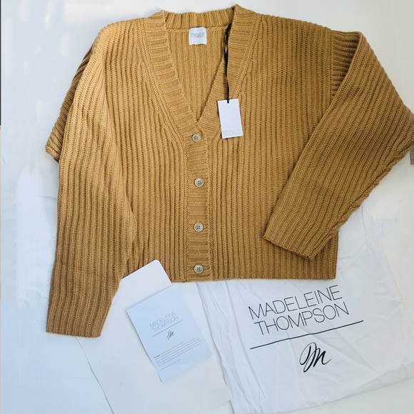 NWT Madeleine Thompson Cashmere Champery Ribbed Button Cardigan - Main Image